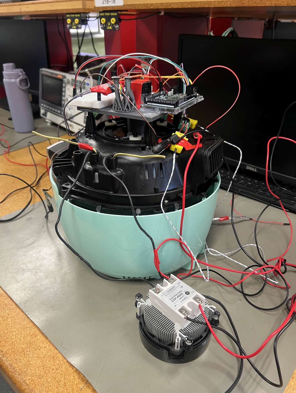Assembled oven with Arduino electronics on top